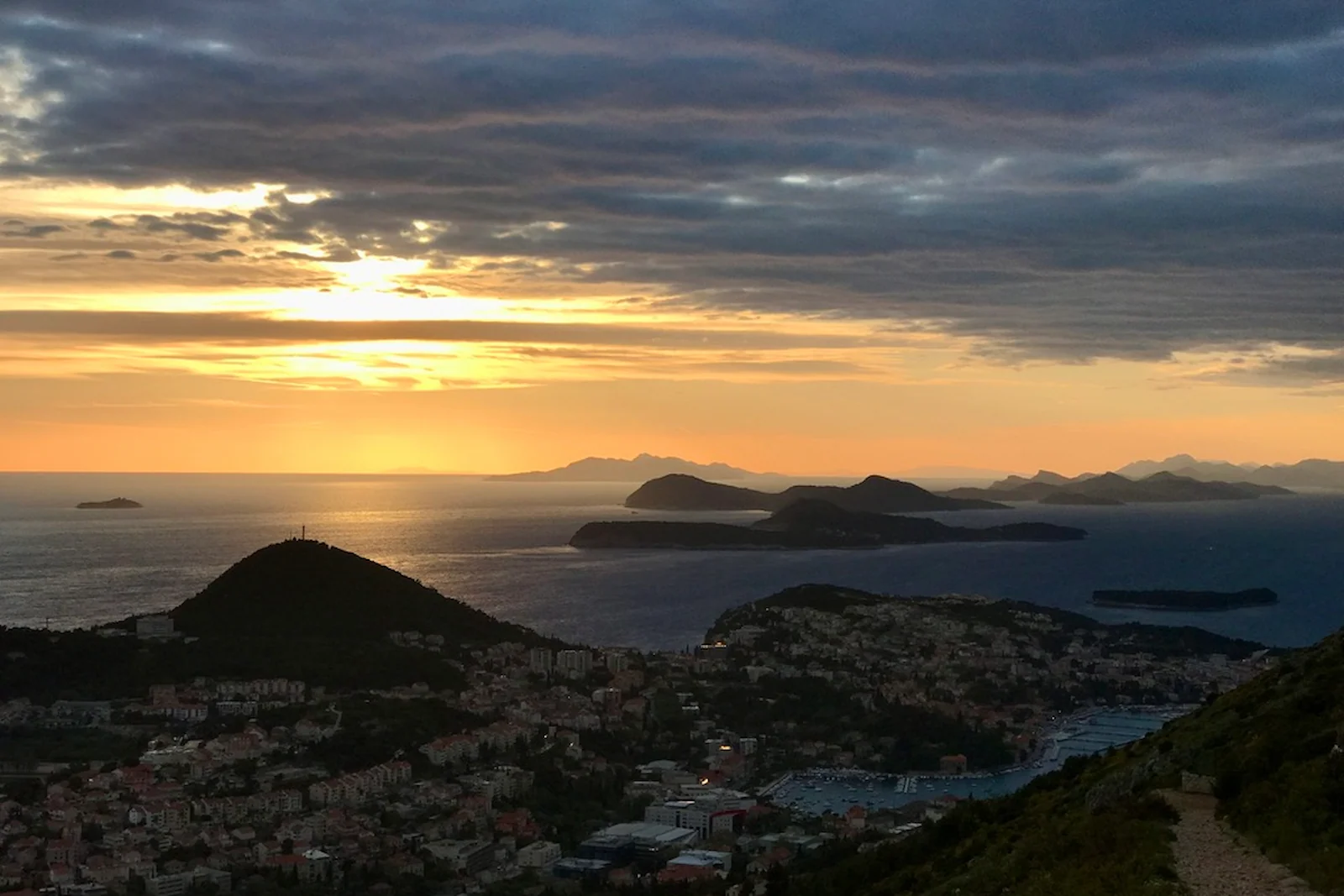 The old town and Adriatic coastline of Dubrovnik, Croatia